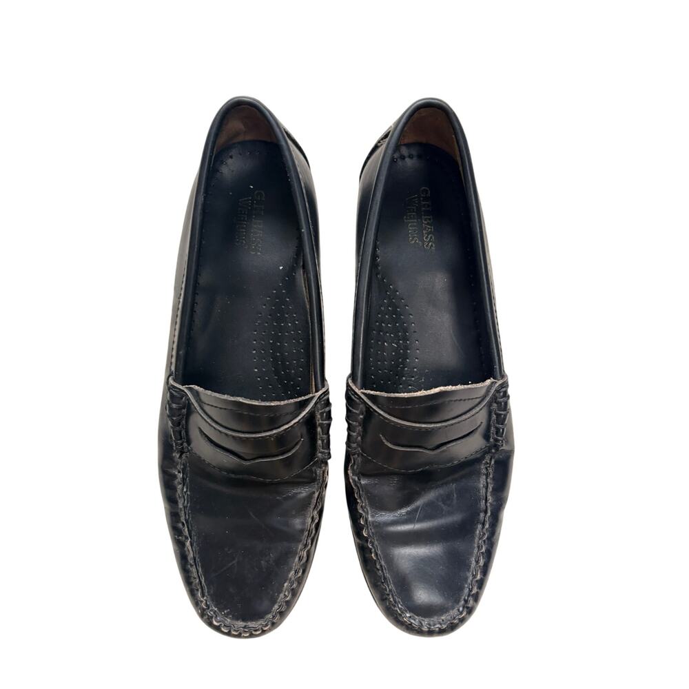 GH Bass Weejuns Whitney Women's Black Leather Penny Loafer Size 8